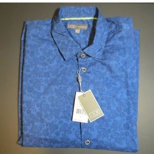 IKE BY IKE BEHAR M Short Sleeve Blue Button Down